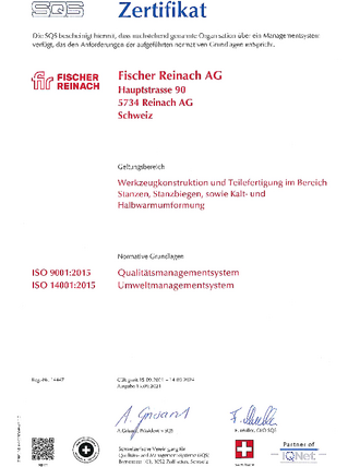 Zertifikat ISO 9001 und ISO 14001